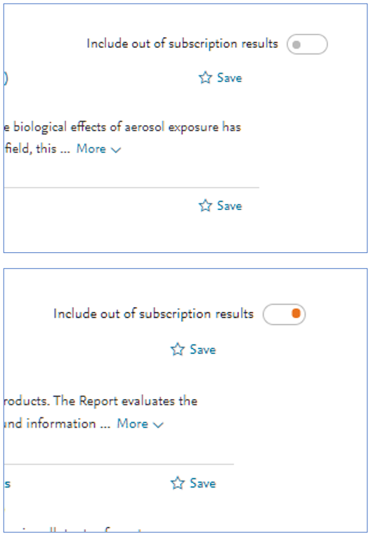Screenshot of toggle state